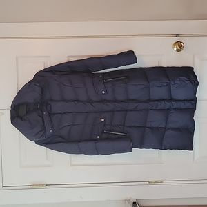 Cole Haan Long Down Puffer in Blazer Blue Size Small
